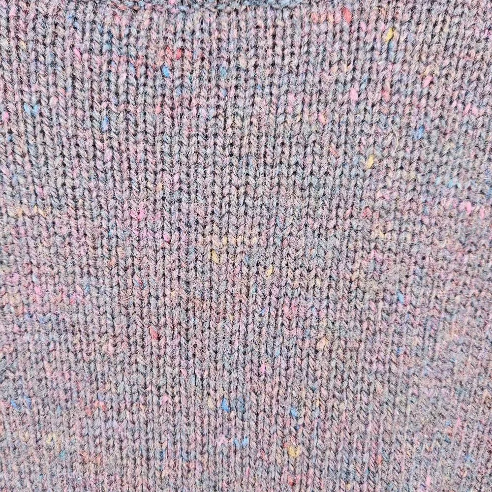 Vtg 80s BANANA REPUBLIC Confetti Wool Sweater XL Purple Banana Label Classic